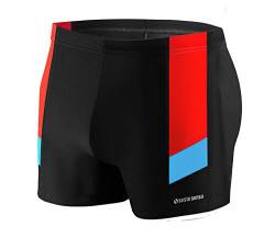 sesto senso Badehose Herren Eng Wettkampf Wasserdicht Schwimmhose M bis 4XL Enganliegende Bademode BD 381 4XL Schwarz von sesto senso