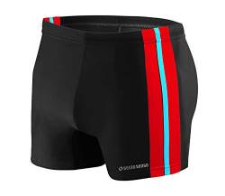 sesto senso Badehose Herren Eng Wettkampf Wasserdicht Schwimmhose M bis 4XL Enganliegende Bademode BD 382 L Schwarz von sesto senso