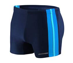 sesto senso Badehose Herren Eng Wettkampf Wasserdicht Schwimmhose M bis 4XL Enganliegende Bademode BD 382 XL Navy Blau von sesto senso