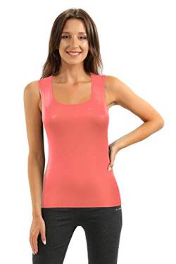 sesto senso Damen Tank Top Rundhals Ärmelloses Viskose XXL Koralle von sesto senso