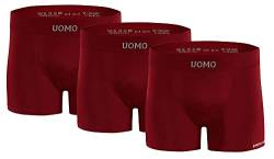 sesto senso Herren Boxershorts 3er Pack Retroshorts Bunt Unterwäsche für Männer S/M Rotwein von sesto senso