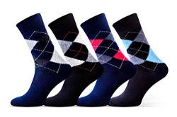 sesto senso Herren Classic Business Socken 4er oder 8er Paaren Premium Elegante Anzugsocken 39-42 4 Diamant von sesto senso