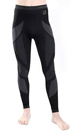 sesto senso Herren Funktionsunterwäsche Lange Leggings Unterhose Sportunterwäsche XL Grau Schwarz Hose von sesto senso