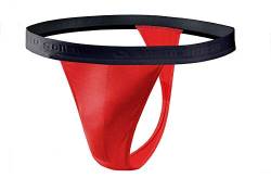 sesto senso Herren String Baumwolle Thong Slips 1er Pack Tanga Sport G-String S Rot von sesto senso