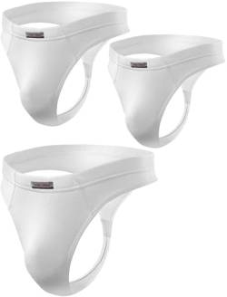 sesto senso Herren String Micromodal Tanga Slips Sexy 1er 3er Pack Thong L 3 Weiß von sesto senso