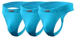 sesto senso Herren String Micromodal Tanga Slips Sexy 1er 3er Pack Thong XXL 3 Turquoise von sesto senso