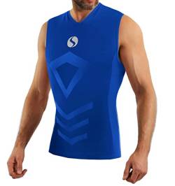 sesto senso Herren Tank Top v Ausschnitt Sport Unterhemd ThermoSport Unterhemd ärmellos Unterwäsche Unterziehshirt L/XL Royal Blue Blau von sesto senso