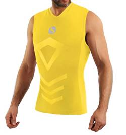 sesto senso Herren Tank Top v Ausschnitt Sport Unterhemd ThermoSport Unterhemd ärmellos Unterwäsche Unterziehshirt L/XL Yellow Gelb von sesto senso