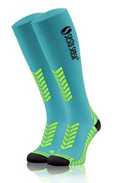 sesto senso Kompressionsstrümpfe Damen Herren 1 Pack Hohe Sportsocken Laufsocken 43-47 Türkis von sesto senso