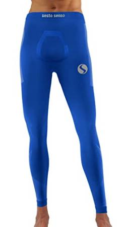 sesto senso Lange Unterhosen Herren Sport Bunt Kompressionshose Laufhose S/M Blau Royal von sesto senso