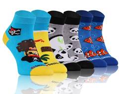 sesto senso Lustige Bunte Kurze Socken 3 Pack Süße Sneakersocken Panda Fisch Piraten verrückte 35-38 3 Fetzig von sesto senso