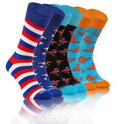 sesto senso Lustige Bunte Verrückt Socken Baumwolle Damen Herren 3 Pack Gemusterte Ungleiche Funny Socks Oddsocks Krabbe Orange Getränke 39-42 3 Sommer von sesto senso