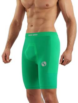 sesto senso Unterziehhose Herren Radlerhose Radhose Kurz Unter Shorts Sport Eng L/XL Green Grün von sesto senso