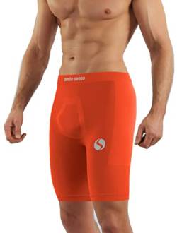 sesto senso Unterziehhose Herren Radlerhose Radhose Kurz Unter Shorts Sport Eng L/XL Orange von sesto senso