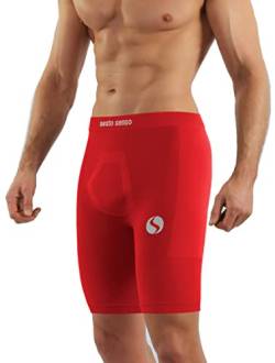 sesto senso Unterziehhose Herren Radlerhose Radhose Kurz Unter Shorts Sport Eng XXL/3XL Rot Red von sesto senso