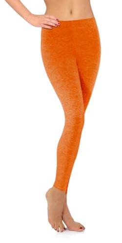 sesto senso Viskose Leggings für Damen lang Mädchen Fitnesshose Sporthose Bunte Yoga L Orange Melange von sesto senso