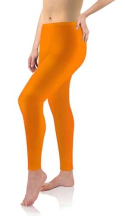 sesto senso Viskose Leggings für Damen lang Orange Mädchen Fitnesshose Sporthose Bunte Yoga 3XL Mango von sesto senso