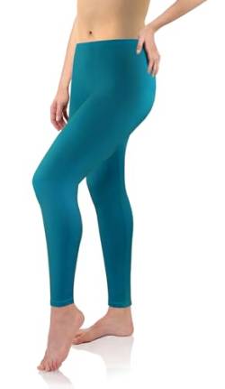 sesto senso Viskose Leggings für Damen lang dunkelgrün dunkelblau Mädchen Fitnesshose Sporthose Bunte Yoga 4XL Petrol von sesto senso