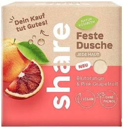 share feste Dusche Blutorange & Pink Grapefruit, ohne Mikroplastik, vegan, 60 g von share