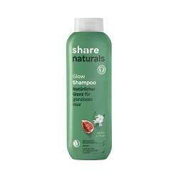 share naturals Shampoo Glow 250 ml – Haarshampoo spendet ein Hygieneprodukt an einen Menschen in Not – vegane Naturkosmetik für natürlichen Glanz ohne Silikone, 293.0 grams von share