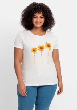Große Größen: Shirt mit platziertem Blumendruck, offwhite, Gr.40/42 von sheego by Joe Browns