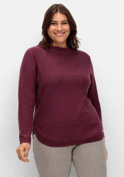 Große Größen: Pullover mit Stehkragen und gerundetem Saum, bordeaux, Gr.50 von sheego x Collection L.