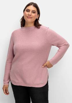 Große Größen: Pullover mit Stehkragen und gerundetem Saum, rosé, Gr.42 von sheego x Collection L.