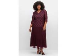 Abendkleid SHEEGO "Große Größen" Gr. 46, Normalgrößen, lila (aubergine) Damen Kleider Lange von sheego