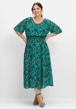 Große Größen: Abendkleid aus Chiffon, mit Unterkleid, smaragd, Gr.40 von sheego