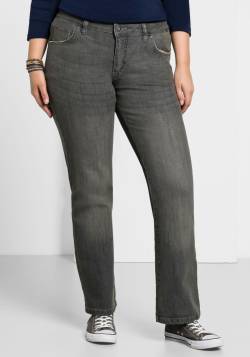 Große Größen: Bootcut-Jeans in 5-Pocket-Form, mit Used-Effekten, grey Denim, Gr.50 von sheego