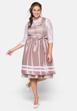 Große Größen: Dirndl 3-teilig mit Schürze und Spitzenbluse, zartrosa, Gr.50 von sheego