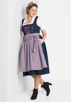 Große Größen: Dirndl mit Schürze 2tlg., blue Denim, Gr.50 von sheego