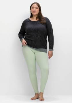 Große Größen: Doppelpack Relax-Leggings in Knöchellänge, mint+anthrazit, Gr.44 von sheego