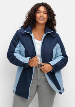 Große Größen: Funktions-Winterjacke mit Kontrastdetails, bleu-marine, Gr.52 von sheego