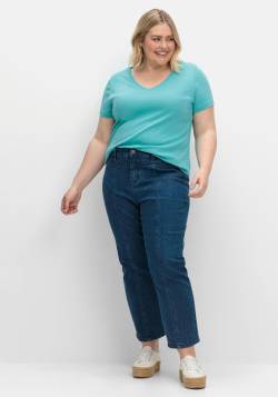 Große Größen: Gerade Jeans in Curvy-Schnitt PIA, knöchelfreier Länge, blue Denim, Gr.46 von sheego