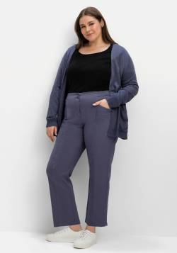 Große Größen: Gerade Twillhose in Curvy-Schnitt PIA, mit Biesen vorn, indigo, Gr.40 von sheego