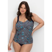 Große Größen: Gestreiftes Tankini-Top mit Shaping-Einsatz, marine gestreift, Gr.40B-58F von sheego