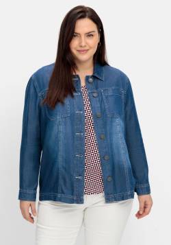 Große Größen: Hemdjacke in Jeans-Optik, aus TENCEL™ Lyocell, blue Denim, Gr.40 von sheego