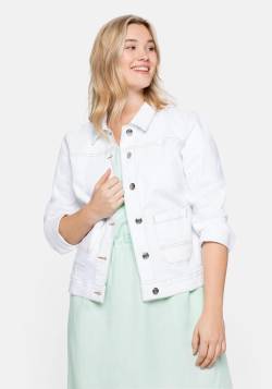 Große Größen: Jeansjacke mit Kontrastnähten, in verkürzter Form, white Denim, Gr.46 von sheego