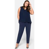 Große Größen: Jumpsuit im Lagenlook mit Chiffon-Oberteil, marine, Gr.40-58 von sheego