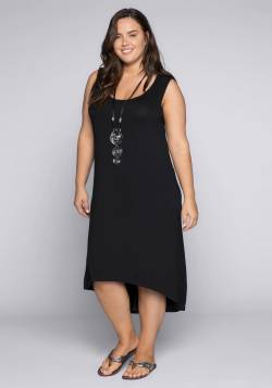 Große Größen: Kleid mit Taschen, im Vokuhilaschnitt, schwarz, Gr.50 von sheego