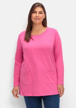 Große Größen: Longshirt mit aufgesetzten Taschen, fuchsia, Gr.40 von sheego