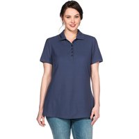 Große Größen: Poloshirt mit kurzem Arm, in Piqué-Qualität, jeansblau, Gr.40/42-56/58 von sheego