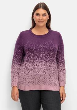 Große Größen: Pullover im Jacquardstrick, mit Farbverlauf, aubergine gemustert, Gr.48 von sheego