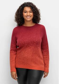 Große Größen: Pullover im Jacquardstrick, mit Farbverlauf, rot gemustert, Gr.50 von sheego