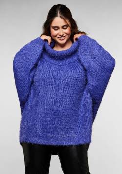 Große Größen: Pullover mit abnehmbarem Loopschal, violett, Gr.48/50 von sheego