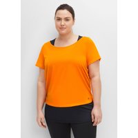 Große Größen: Set aus Funktionsshirt und Funktionstop, orange+schwarz, Gr.40-58 von sheego