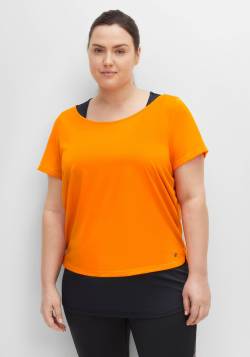 Große Größen: Set aus Funktionsshirt und Funktionstop, orange+schwarz, Gr.48 von sheego