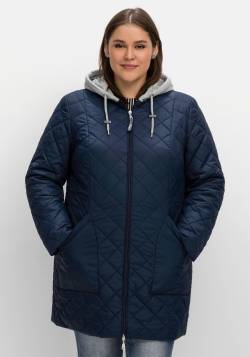 Große Größen: Steppjacke mit Jerseykapuze und 2-Wege-Zipper, nachtblau, Gr.44 von sheego