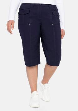 Große Größen: Stretch-Bermudas mit aufgesetzten Taschen und Patten, marine, Gr.46 von sheego